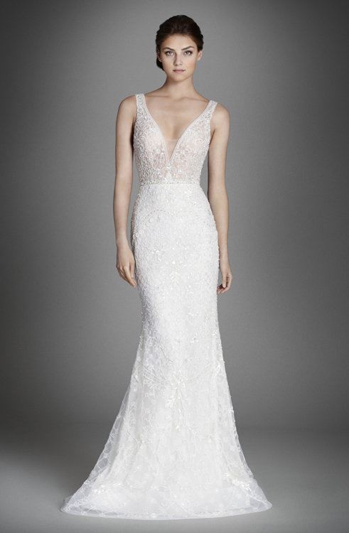 knee length dresses for ladies used Lazaro LZ8143 Wedding Dress main image 1