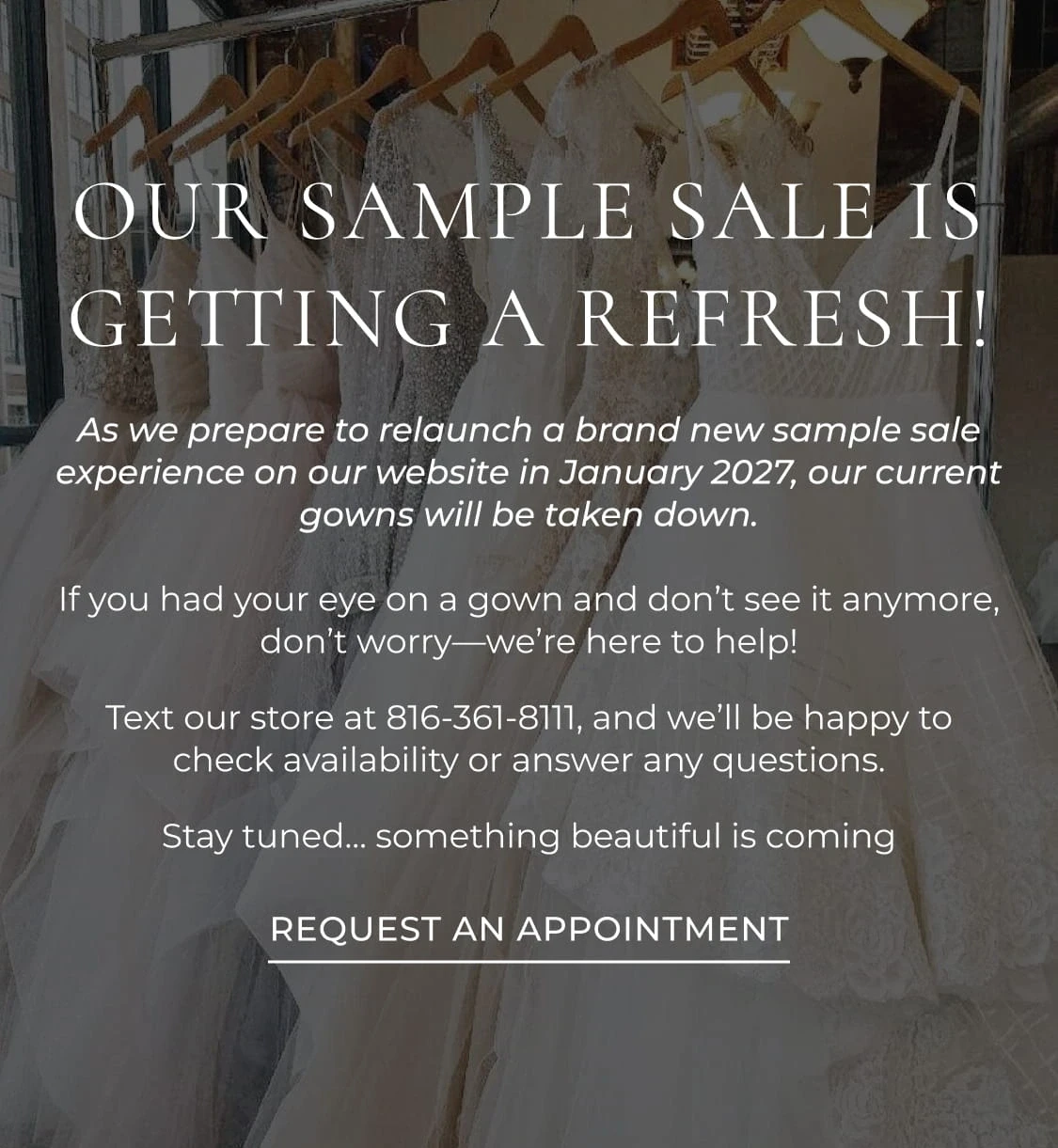 Sample Sale notice mobile banner