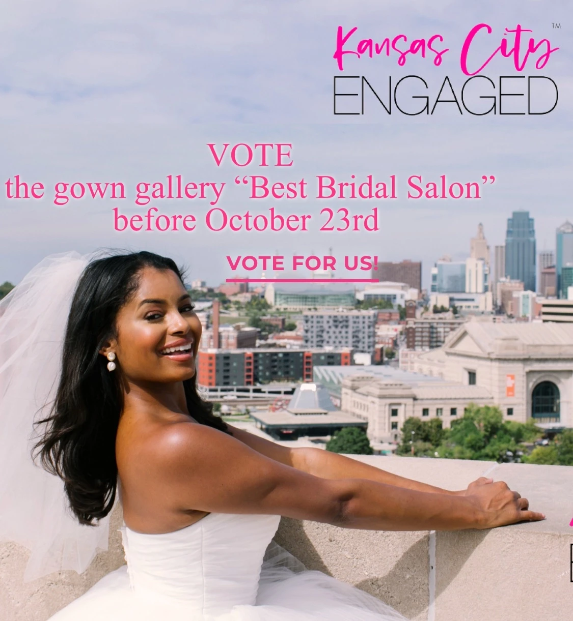 Kansas City Engaged | Best Wedding Gown Shop vote mobile banner